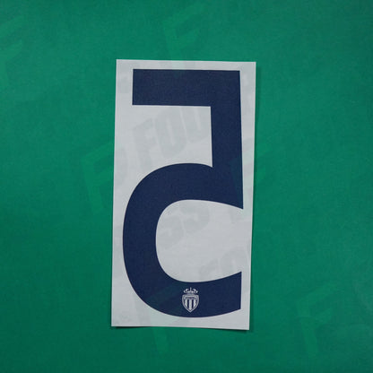 Flocage Officiel - AS Monaco, Chiffre Seul, 5, 2016/2017 2017/2018, Away Europe, Bleu foncé