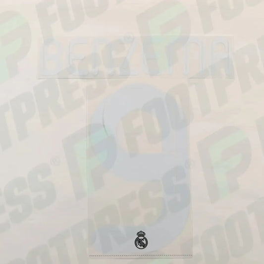 Flocado Oficial - Real Madrid, Benzema, 2011/2012, Tercera, Blanco