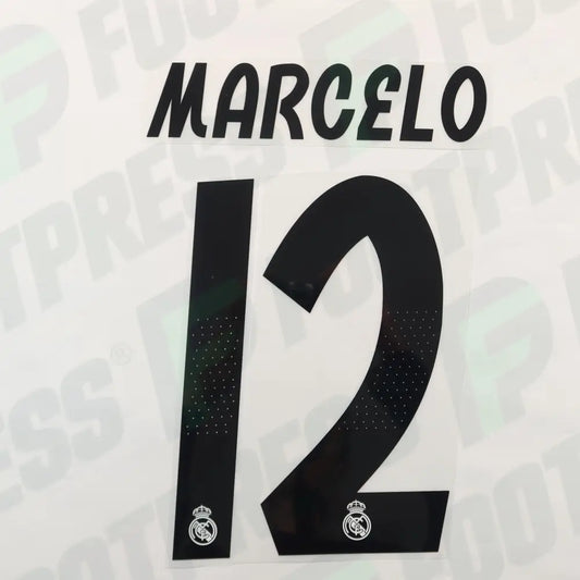 Flocado Oficial - Real Madrid, Marcelo, 2018/2019, Local, Negro