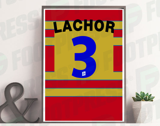 RC Lens 1997/1998 Shirt Poster - Lachor (Rear Side)