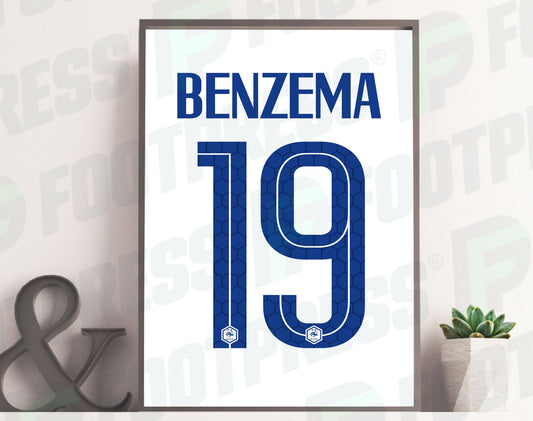 Affiche Karim Benzema France 2020 Extérieur - Ligue des Nations - Maillot Face arrière (KB9)