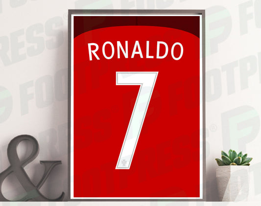 Affiche Cristiano Ronaldo Portugal 2016 Domicile - Champion d'Europe - Maillot Face arrière (CR7)
