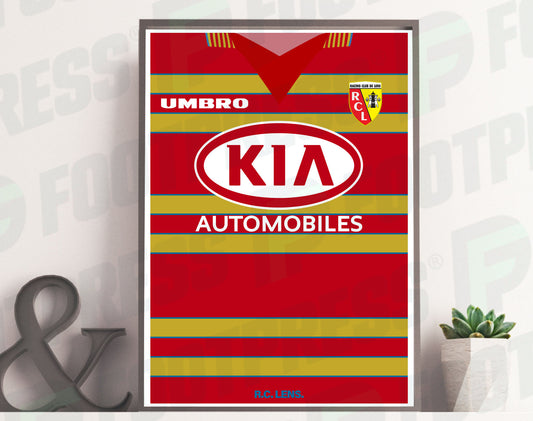 RC Lens 1997/1998 Jersey Poster (Front Face)