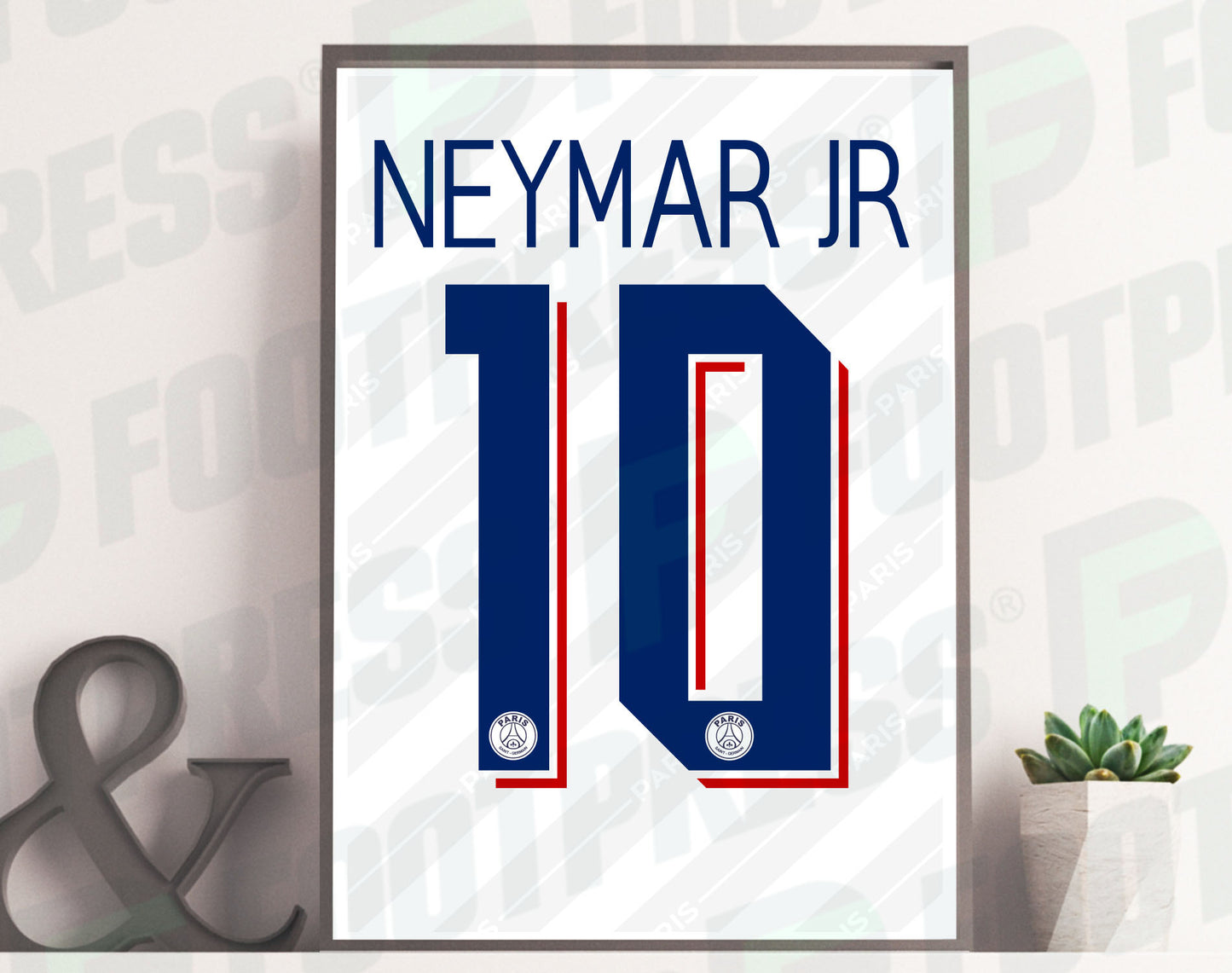 Affiche Neymar JR Paris Saint-Germain 2019/2020 Third - Ligue des Champions - Maillot Face arrière