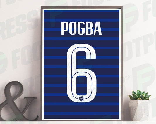 Affiche Paul Pogba France 2020 Domicile - Euro 2020 - Maillot Face arrière